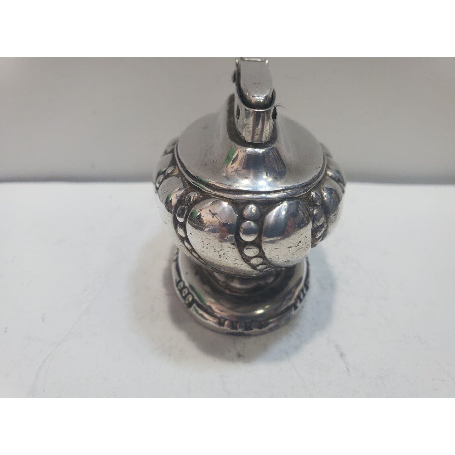 VINTAGE WORKING Ronson CROWN Silver Table Lighter 6629/13