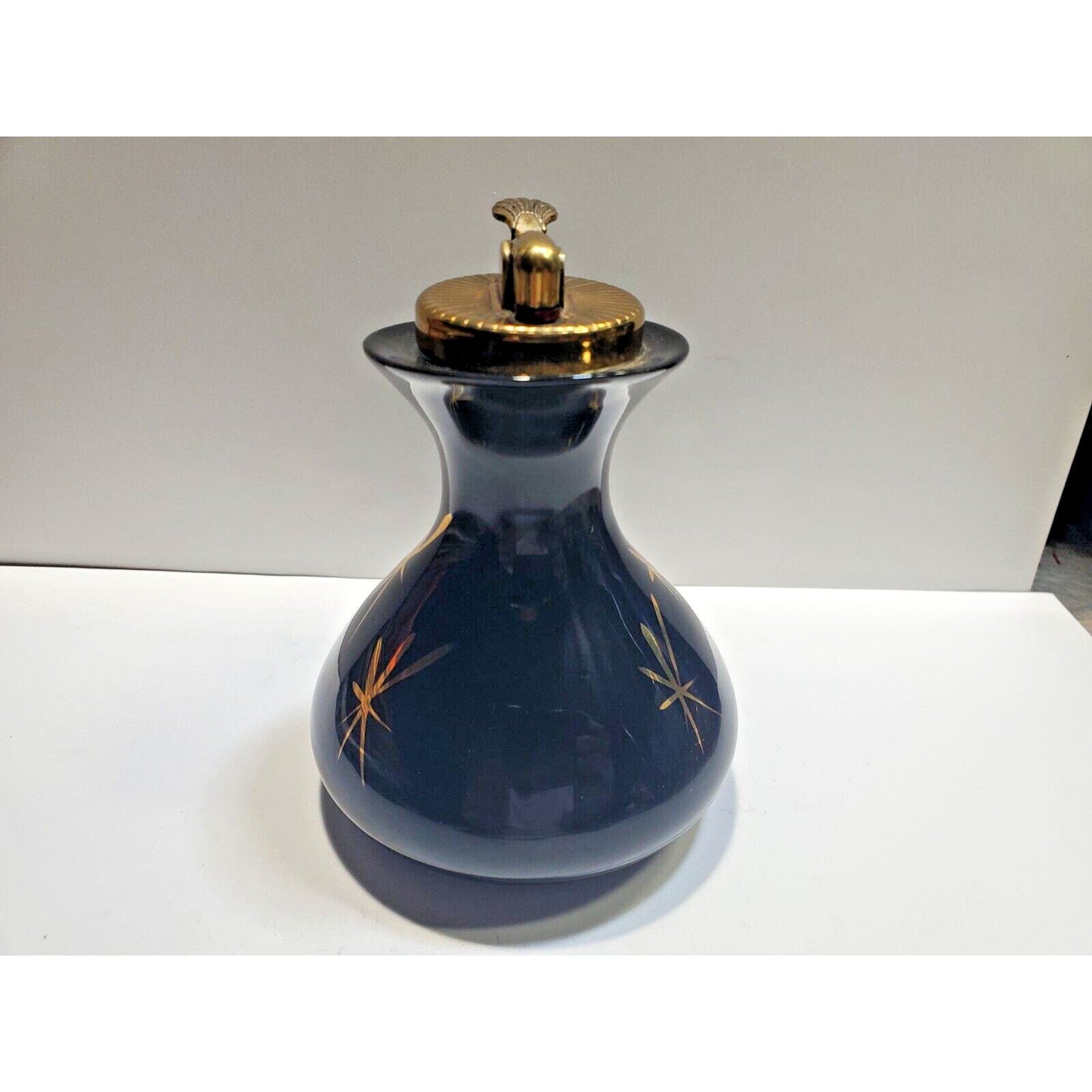 VINTAGE EVANS BONE CHINA 5" TABLE LIGHTER ART DECO GOLD TRIMMED 6678/13