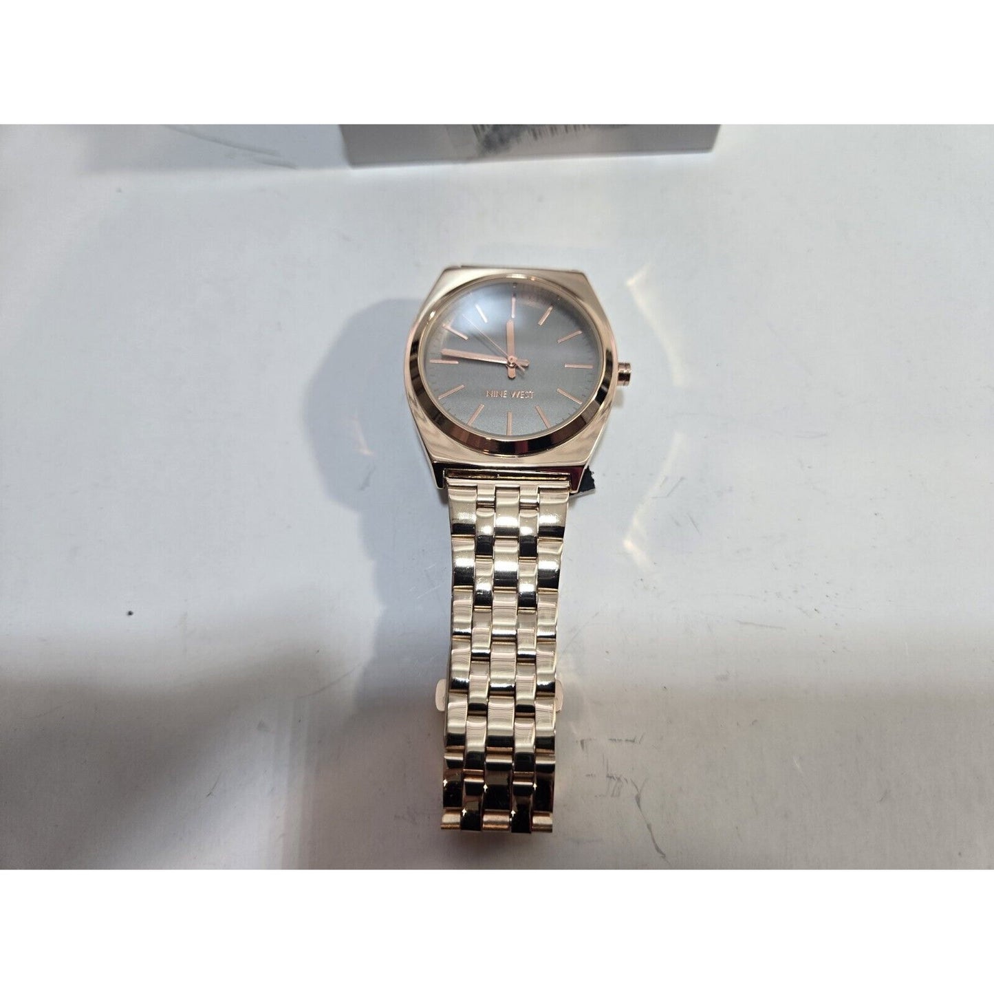 NEW Nine Unisex Crystal Accented Rose Gold-Tone Bracelet Watch
