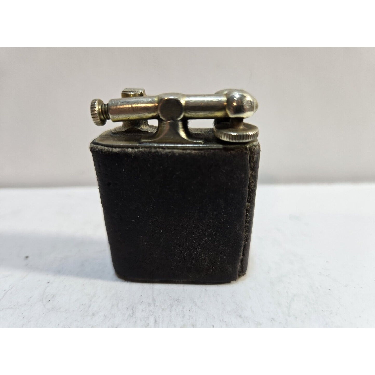 Vintage Working CLARK 18Kt Gold Electro Plate Ostrich Skin Wrapped Lighter