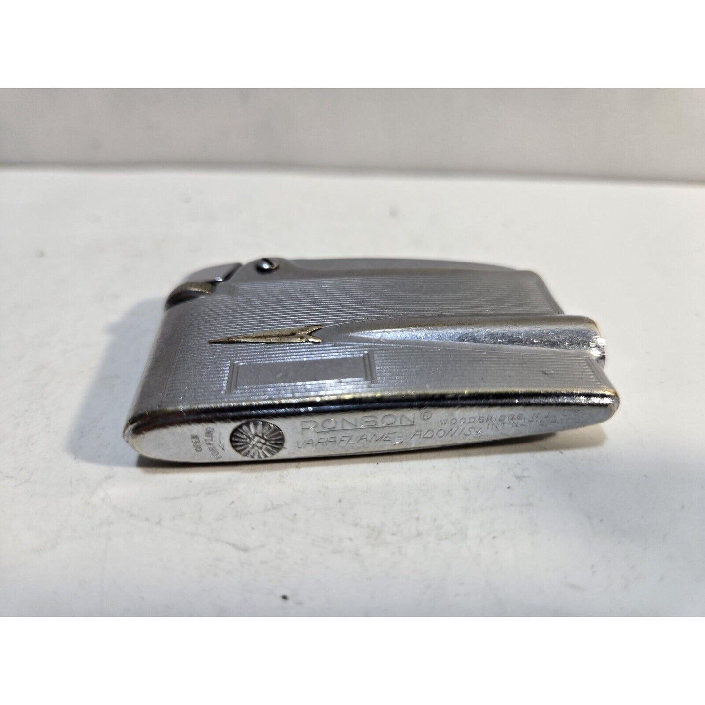 Vintage Working Ronson Adonis Varaflame Silver Tone Lighter 6896/26