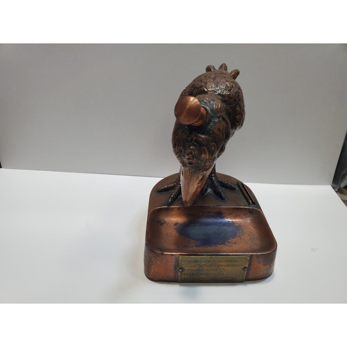 Vintage Ronson Art Metal Works Striker Table Lighter Pelican Bird 6511/13