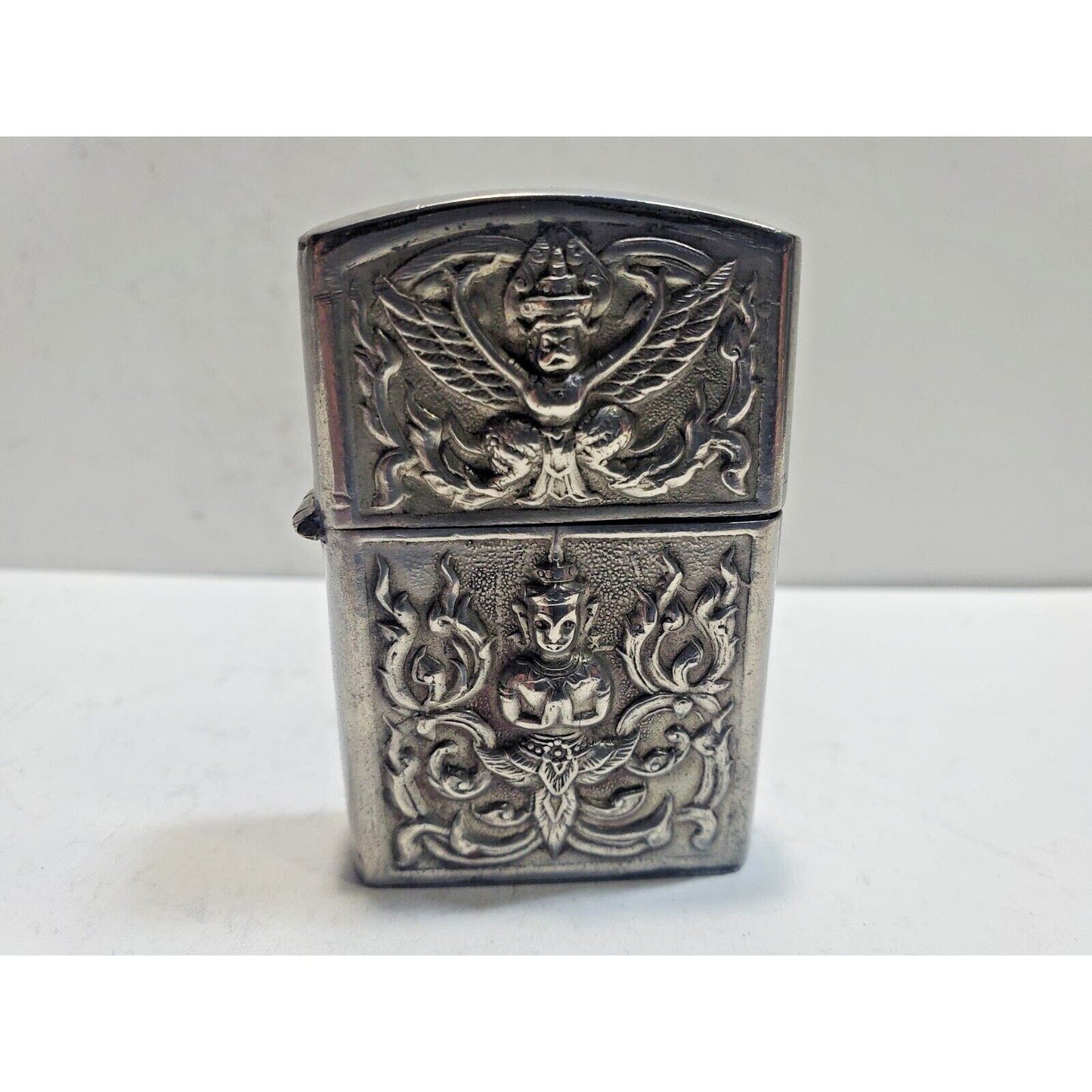 Working Vintage Sterling Silver Siam Lighter, Zippo Insert 6436/33
