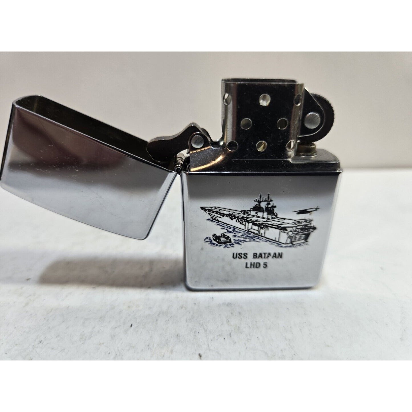 Vintage Working Zippo Lighter USS Bataan, LHD-5, Double Sided 7269/33