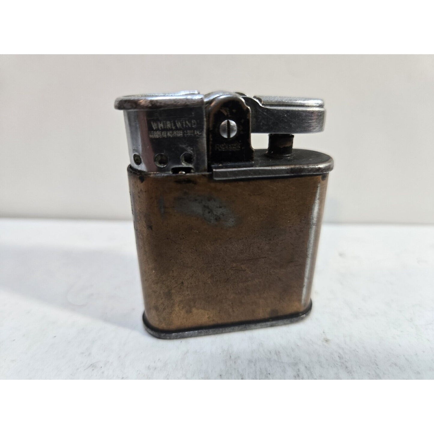 Work WWII VINTAGE BLACK RONSON WHIRLWIND MILITARY LIGHTER, WARTIME 6079 7305/26