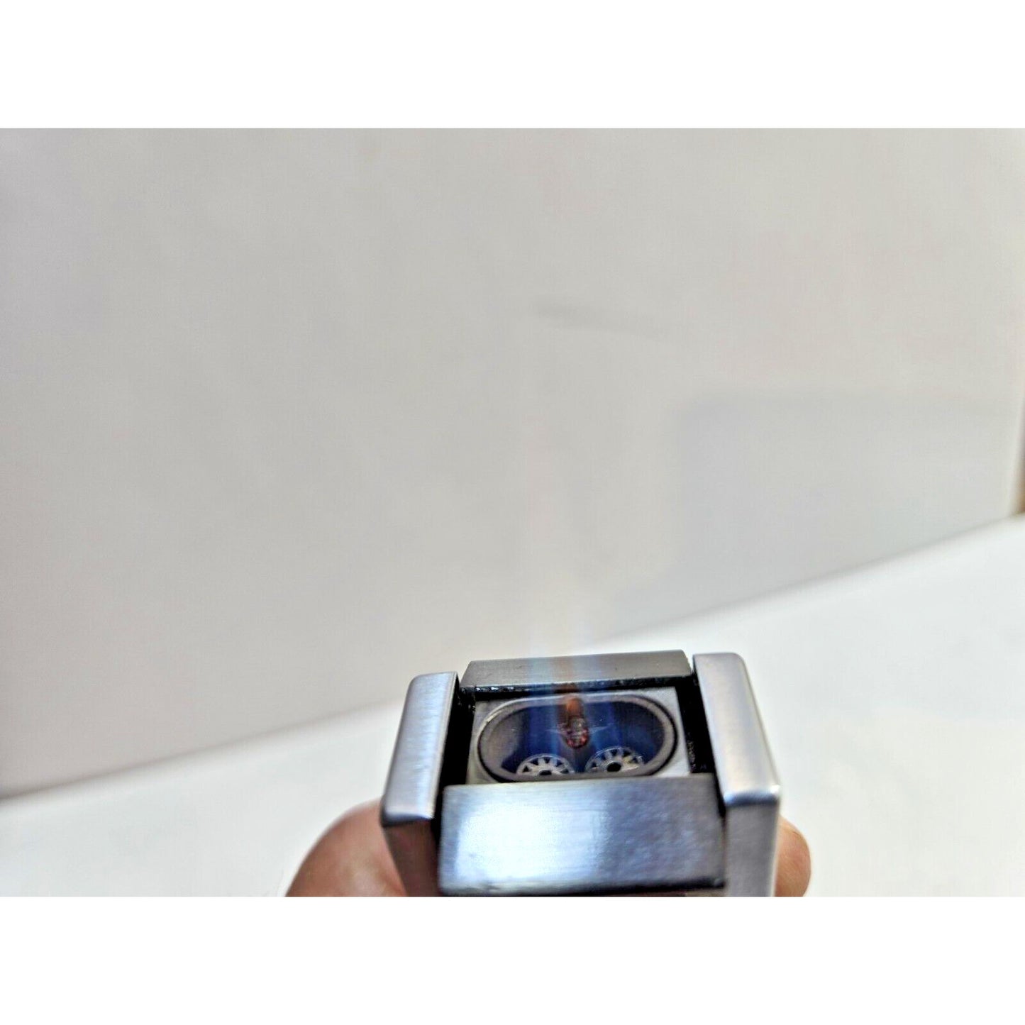 WORKING COLIBRI Dual Flame TORCH Silver, Gray Tone LIGHTER 6918-20/36