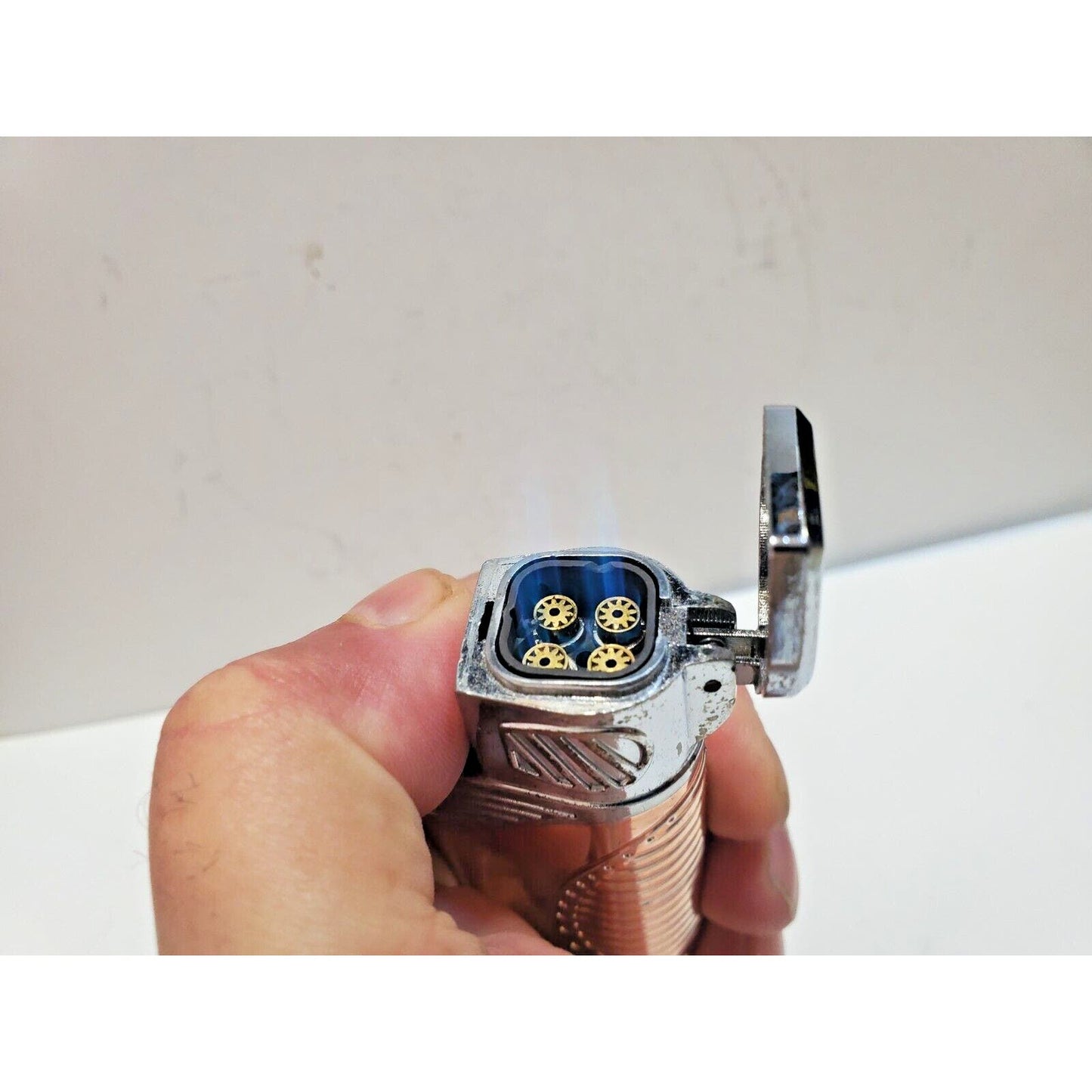 Working Torch Lighter Windproof Cigar Lighter 4 Jet Flame & Punch 6318/28