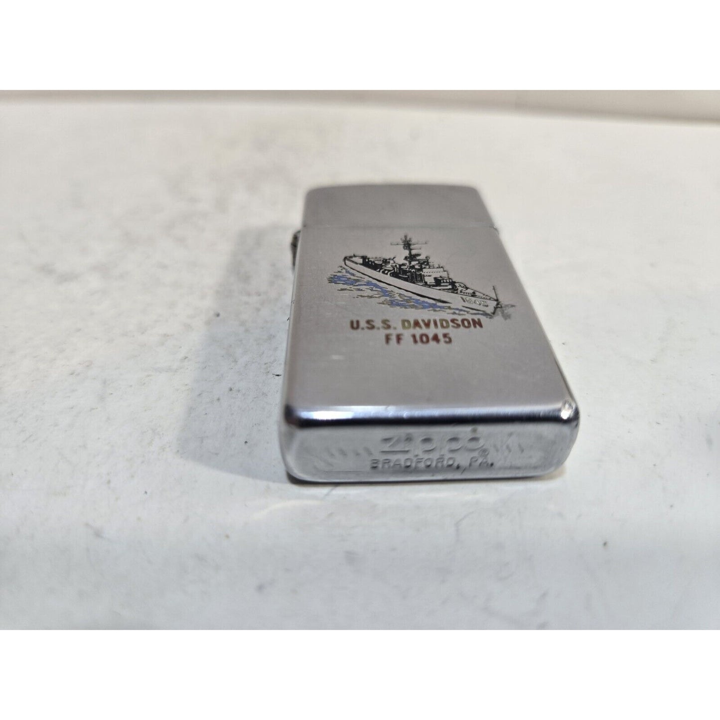 Vintage Working USS Davidson FF 1045 Zippo Lighter 7511/33