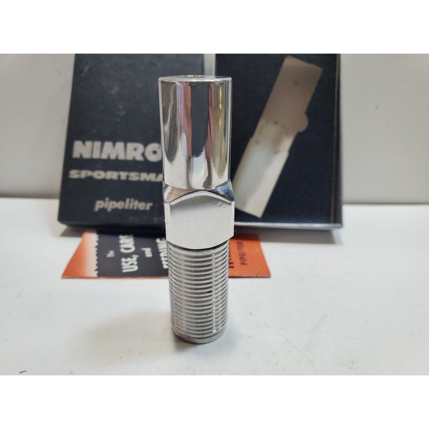 NOS Vintage Working Nimrod Pipeliter Pipe Lighter, Original BOX, UNLIT 6397/24