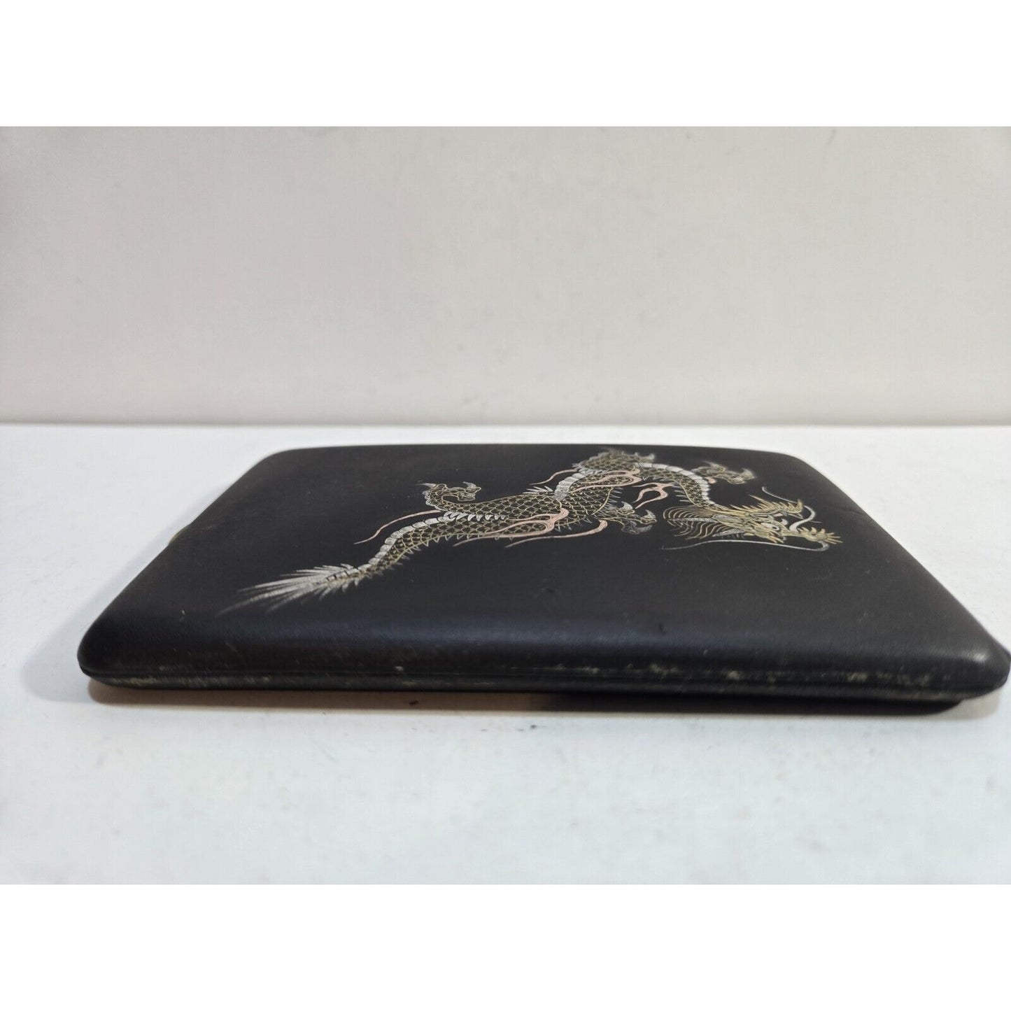 Dragon ANTIQUE Japan Komai Damascene K24 GOLD, SILVER Cigarette Case 7303/2