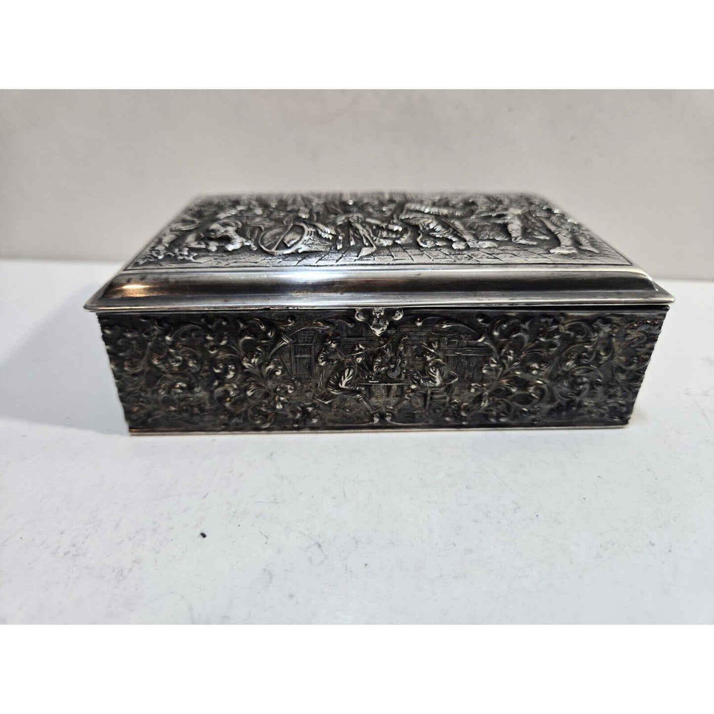 Vintage Cigarette, Cigar Dutch Silver Plated Case 5 x 3" 7713/20