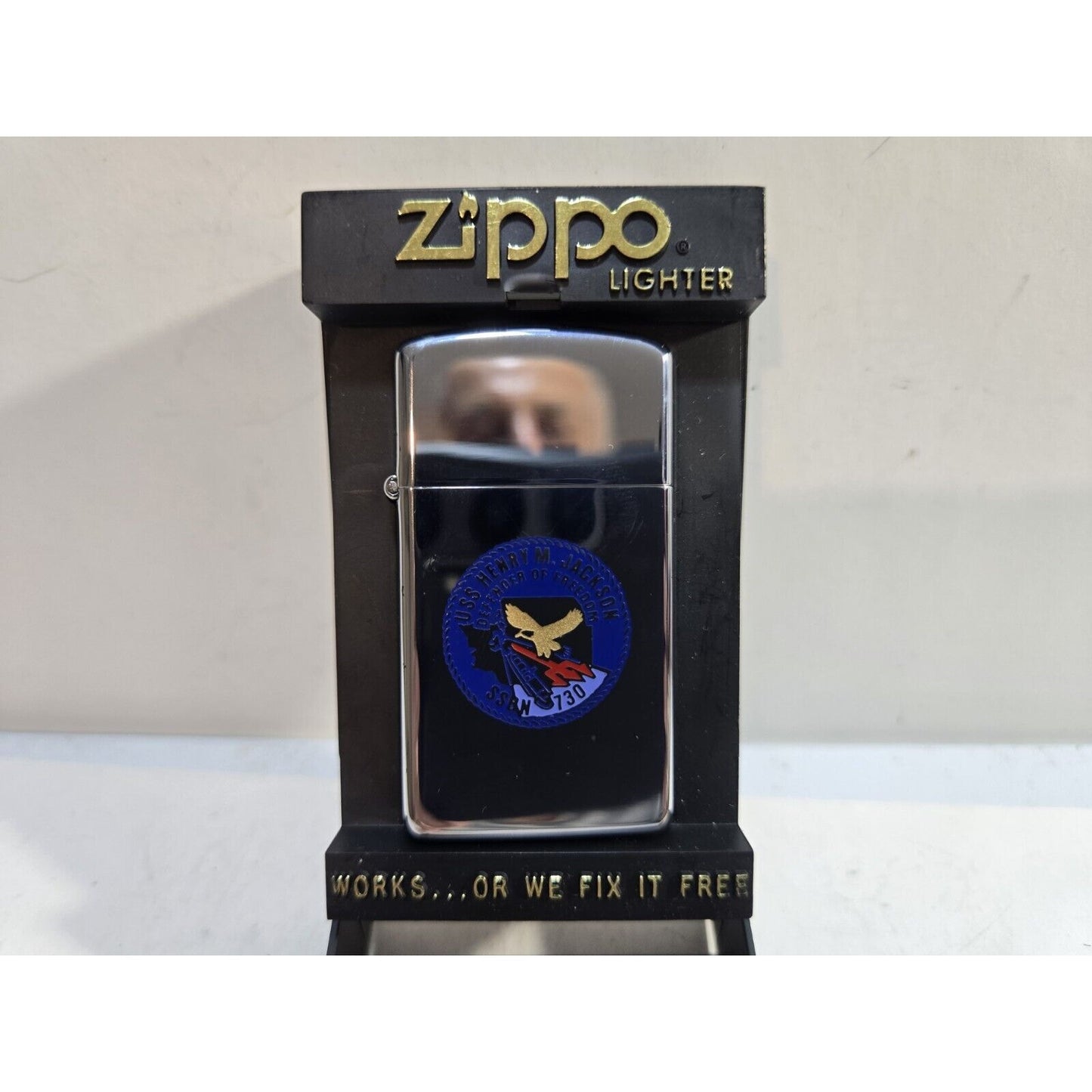 NOS Vintage Working USS HANRY JACKSON SSBN 730 Zippo Lighter Orig Box 7607/24