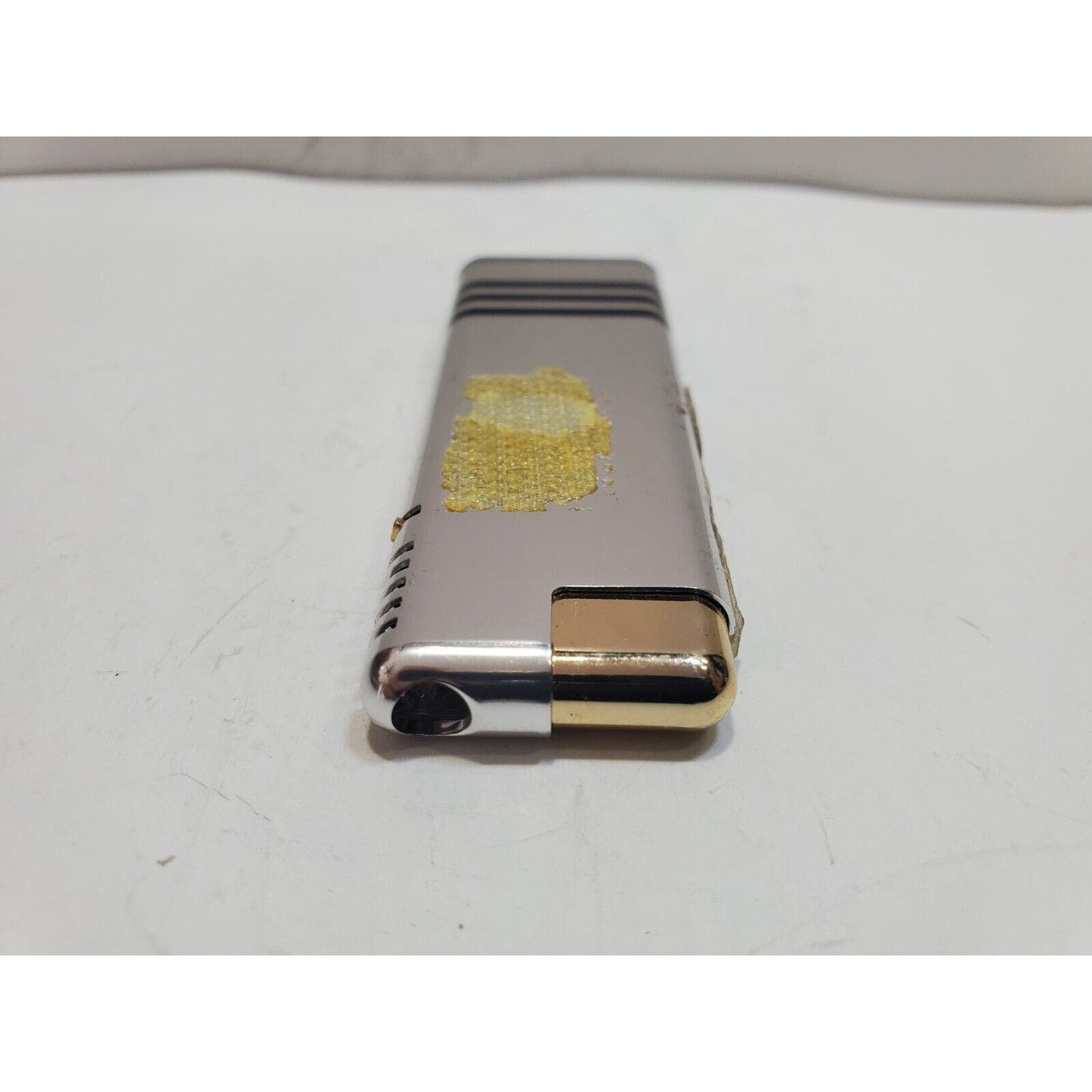 NOS Working Vintage BATTAT Silver Tone Lighter & Clock 6409/34