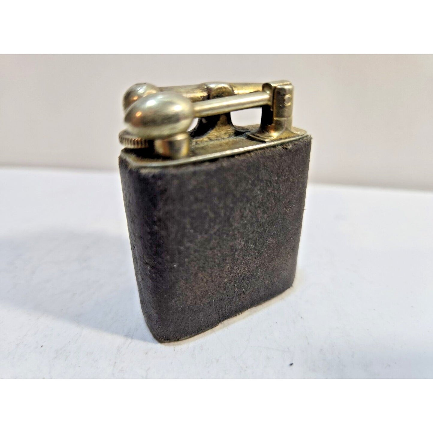 Vintage Working CLARK 18Kt Gold Electro Plate Ostrich Skin Wrapped Lighter