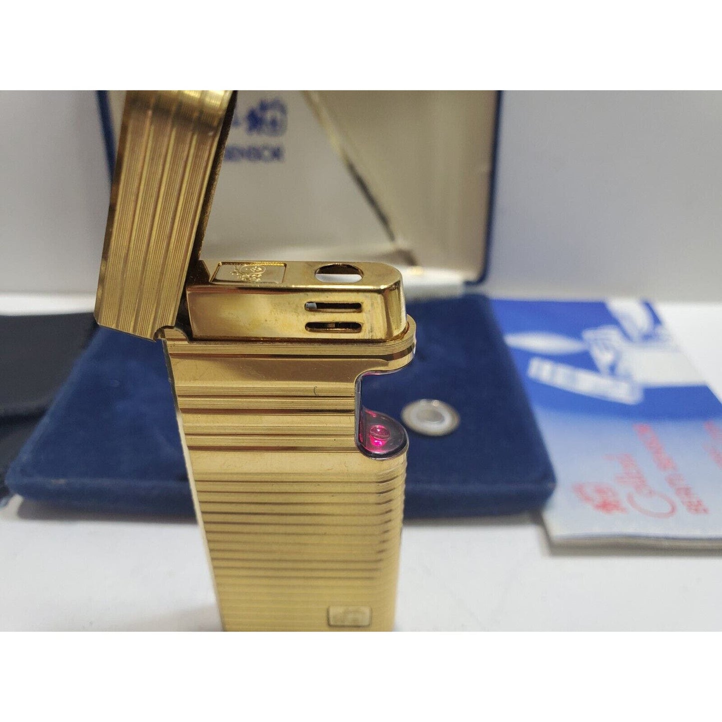 Vintage Colibri Beam Sensor Gold Tone Lighter, Original Box 6489/24