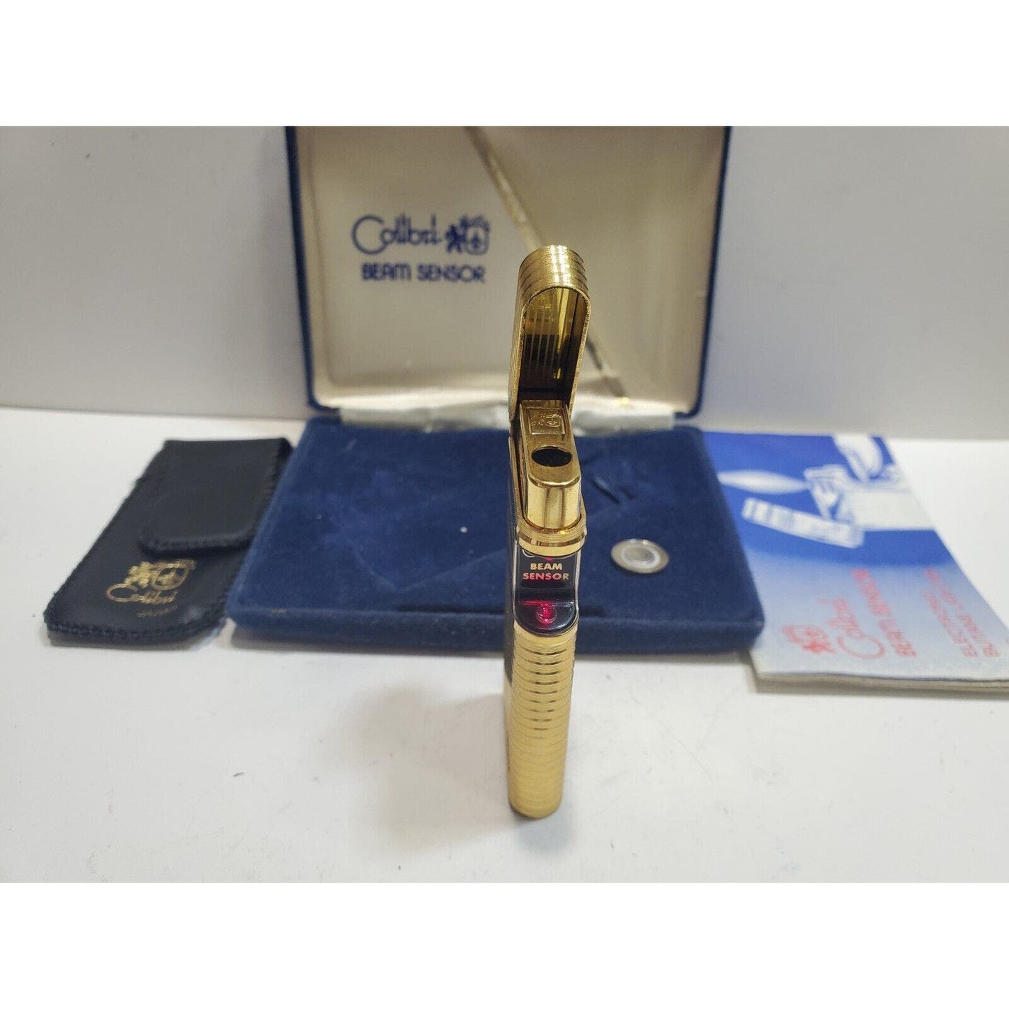 Vintage Colibri Beam Sensor Gold Tone Lighter, Original Box 6489/24