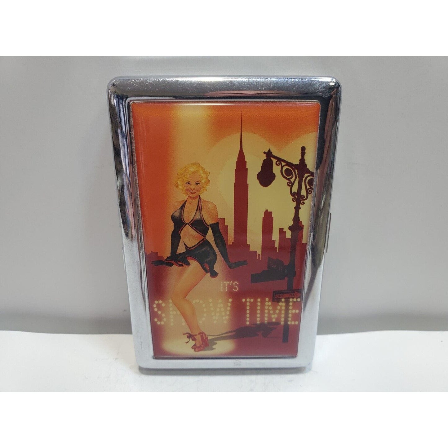 Pin Up Girl 100's Size Cigarette Case / Wallet / Its Show Time 3x4" 6541/19