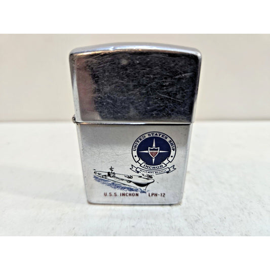 Vintage Working Zippo USS Inchon LPH-12 Lighter 7419/33