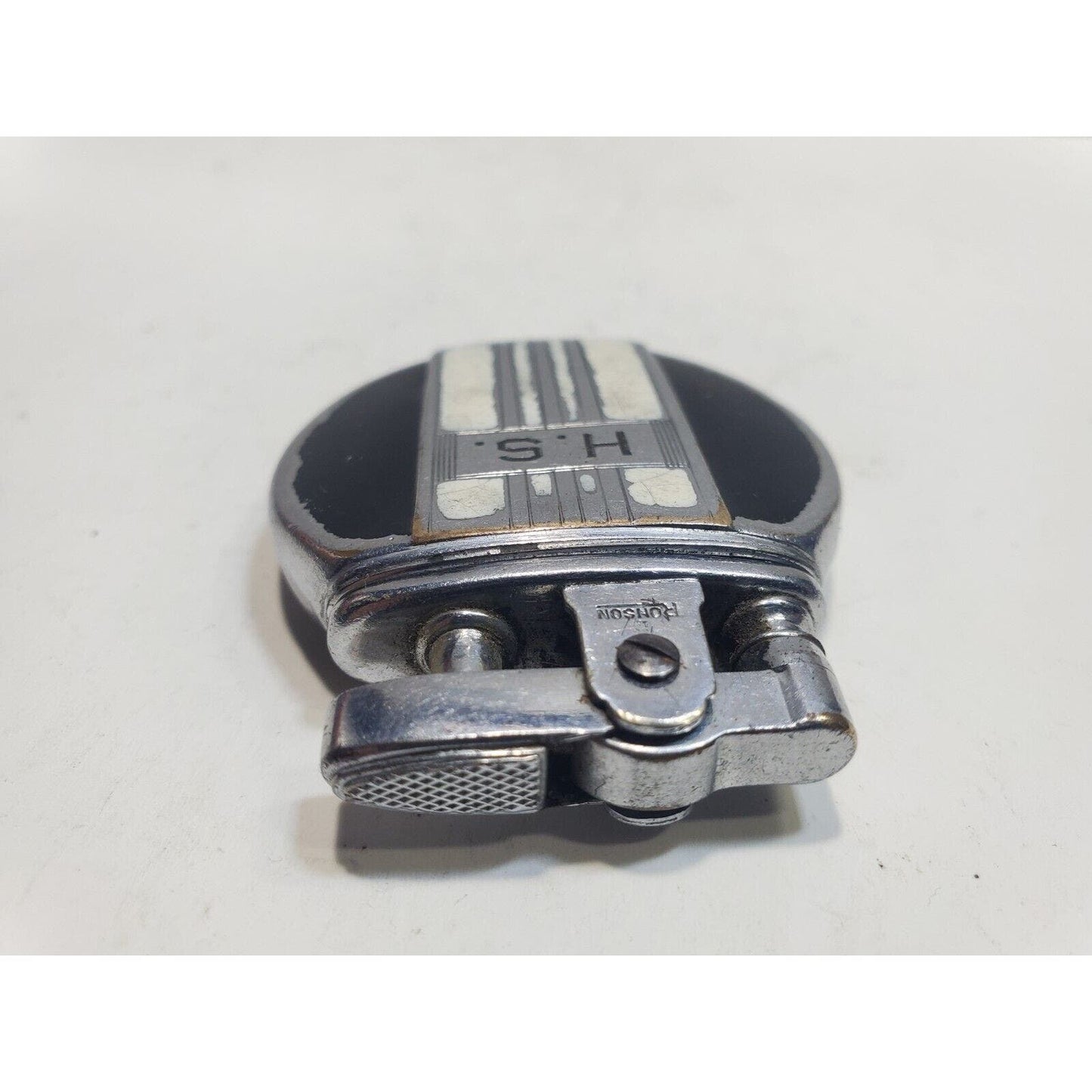 Working Vintage REGENT Ronson Round Enamel Lighter / Rondette Model 6441/26