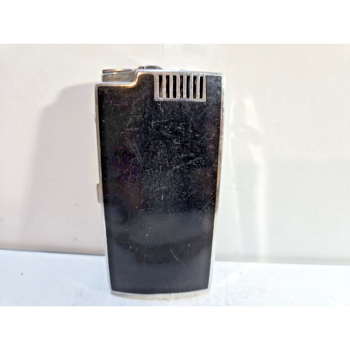 Vintage Ronson Pal Cigarette Case LIGHTER Black Violet Flower 6816/14