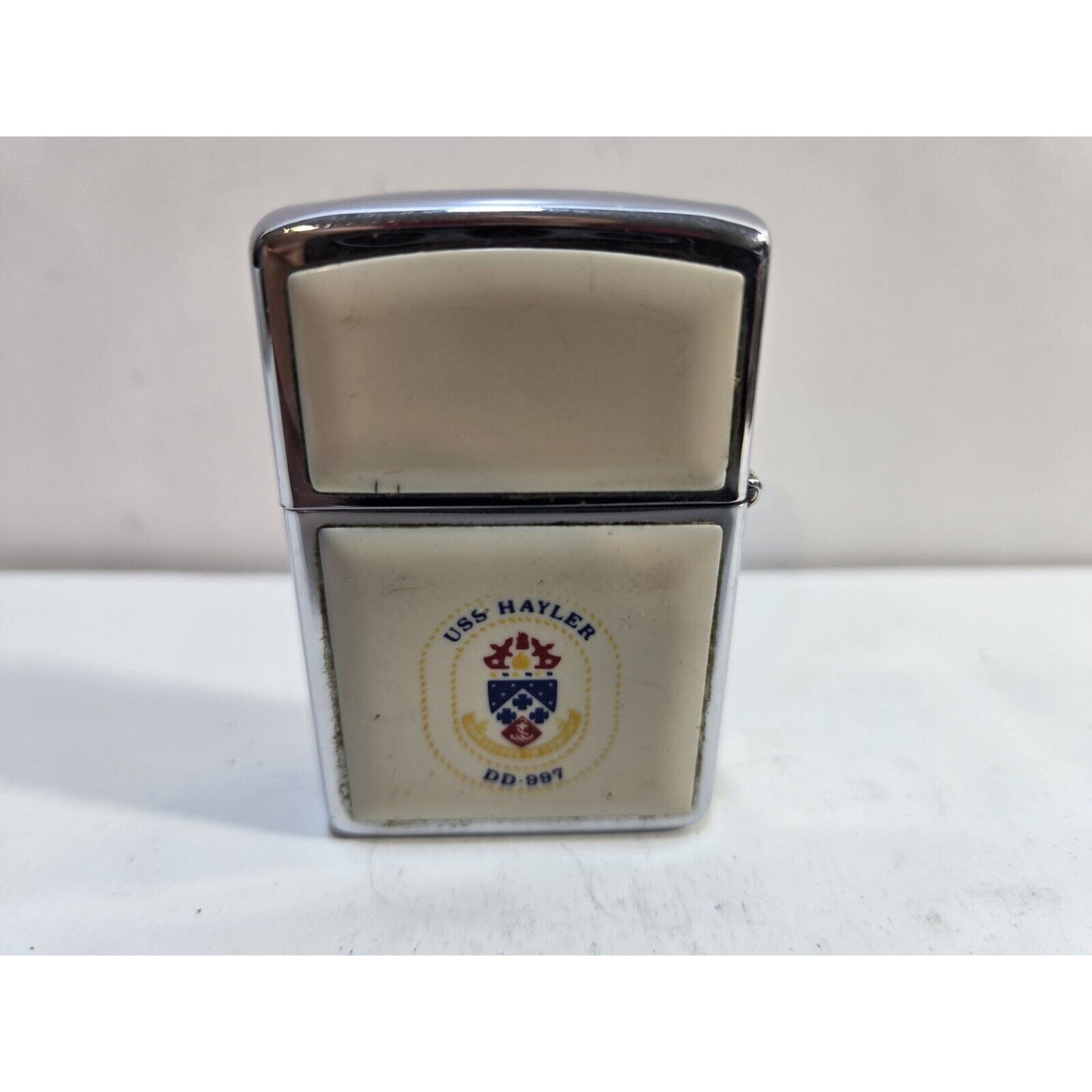 Working USS HAYLER DD-997 Zippo Lighter 1988 Vintage USA Navy, 2 SIDED 6850/33