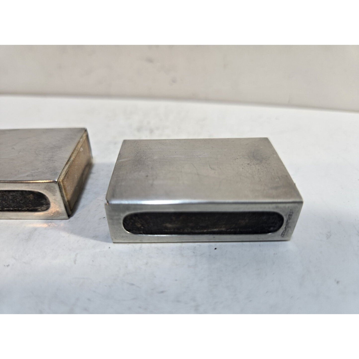 Lot 2 WEBSTER STERLING SILVER MATCHBOX MATCH BOX SAFE HOLDER CASE 7665/3