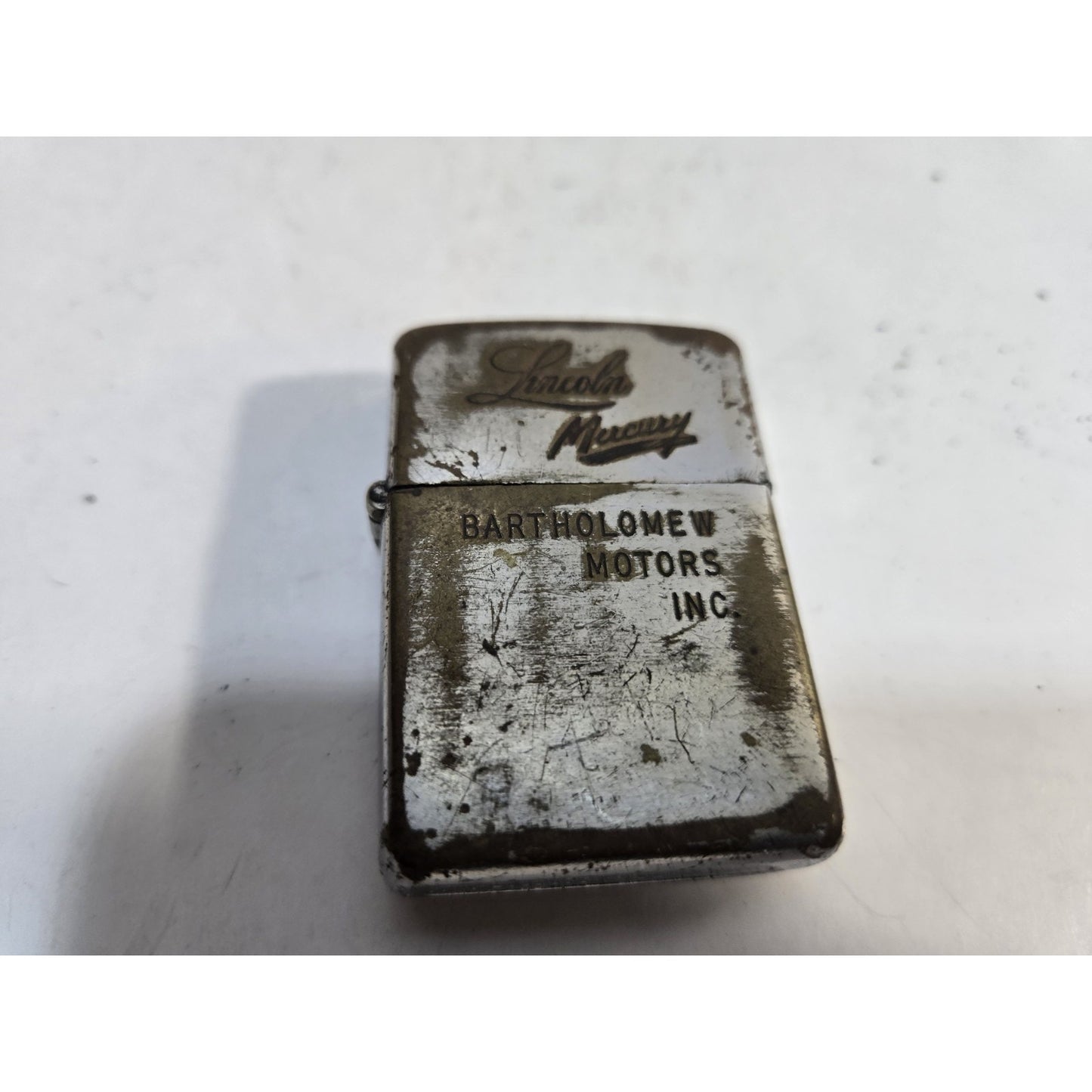 Vintage LINCOLN MERCURY Zippo Lighter Pat # 2032695 3 Barrel Hinge 7845/33