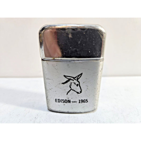Vintage Working Ronson Typhoon Horse Edison 1965 Silver Lighter 7100/26