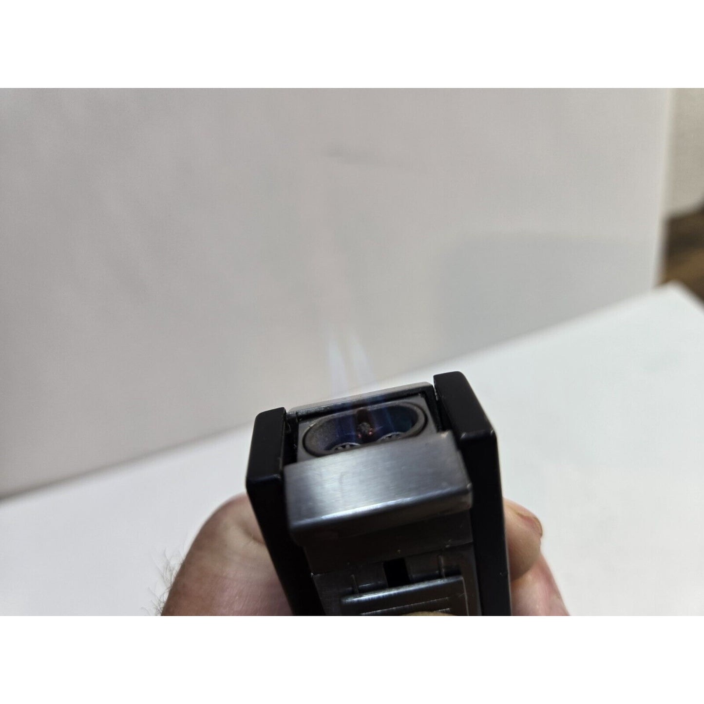 WORKING COLIBRI Dual Flame TORCH Silver, Gray Tone LIGHTER 6940/36