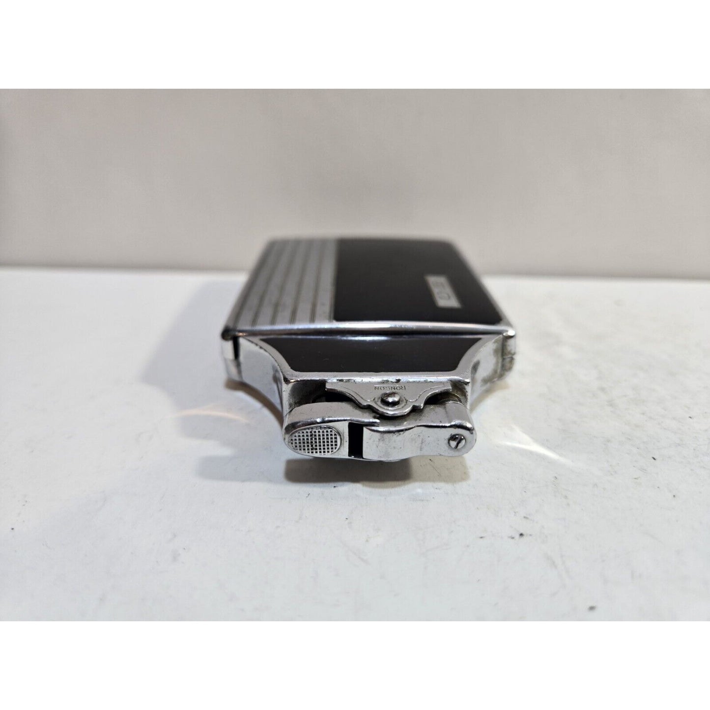 Working Ronson Mastercase Enamel, Silver Tone Cigarette Case Lighter 7168/14