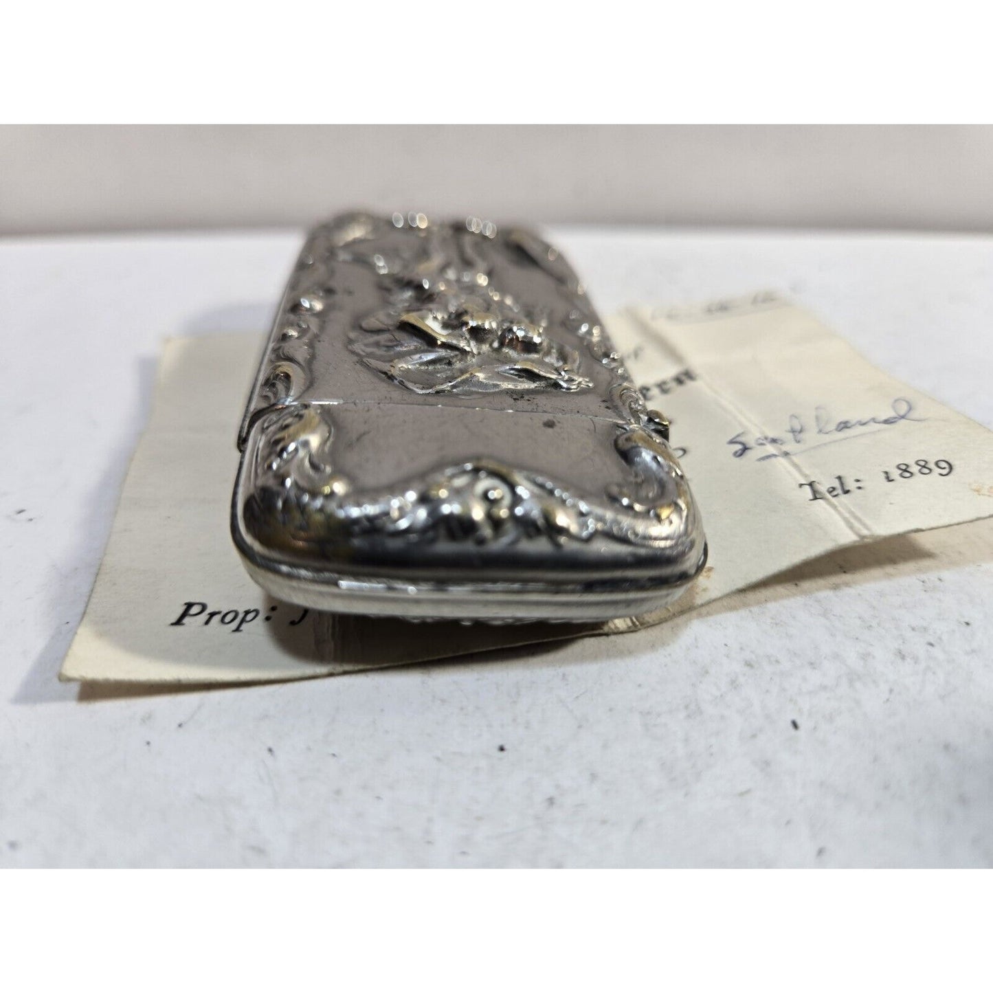 Vintage Silverplate Art Nouveau Dancing Nude Women Match Case Safe Vesta Nymph