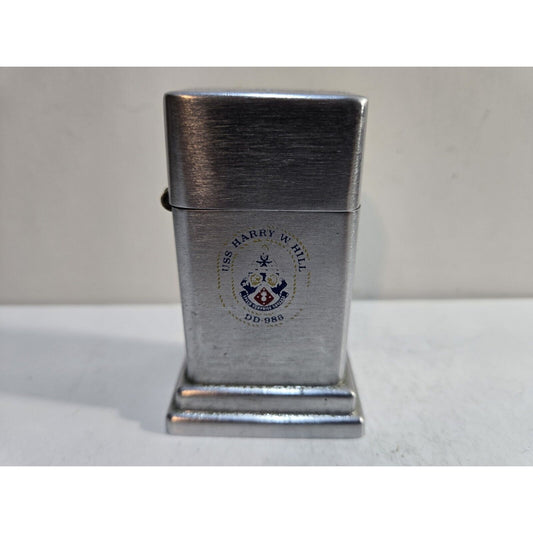 Vintage USS Harry Hill DD-986 ZIPPO AIRCRAFT CARRIER BARCROFT Table Lighter