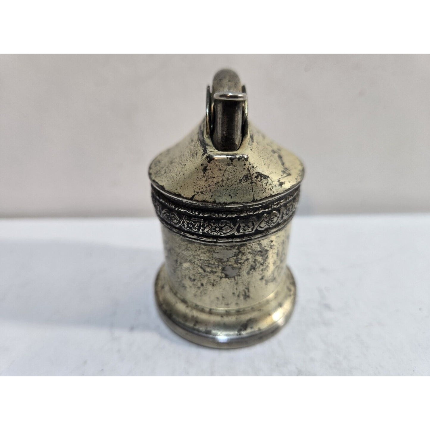 Vintage Working Silver Tone EVANS Table Lighter / USA 7660/13