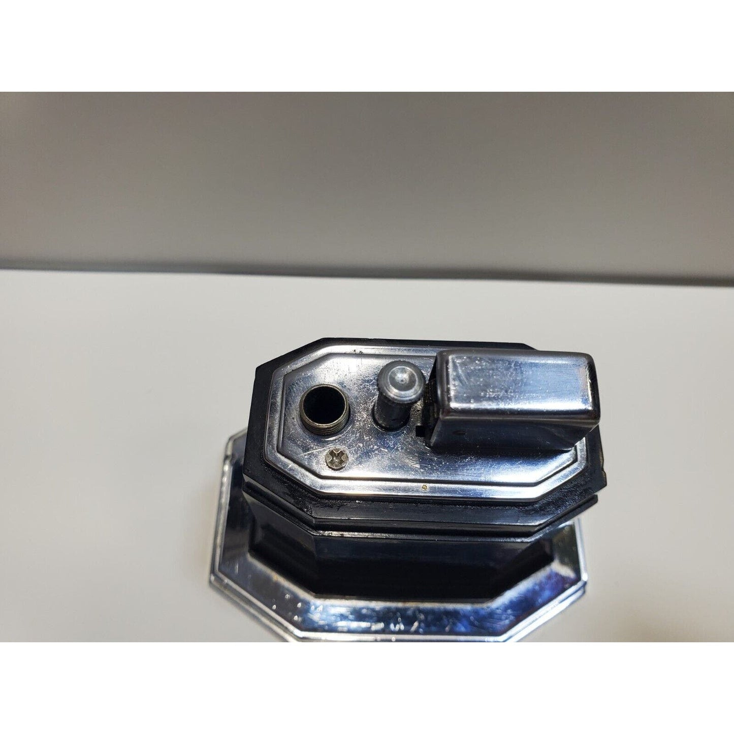 Ronson 1940 Art Deco Table Touch Tip Octette Black, Silver Tone Lighter 6506/13