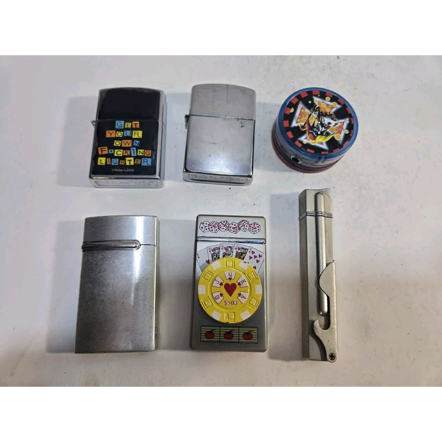 LOT OF 6 VINTAGE LIGHTERS / WORKING 7392/35