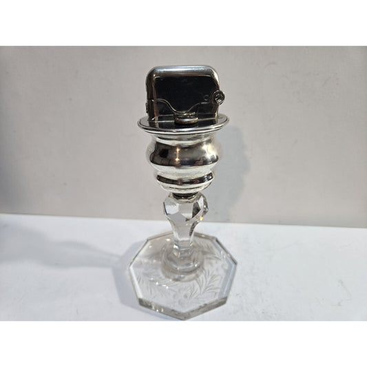 Working Vintage Thorens Crystal Glass Base Table Lighter Single Claw 7567/40