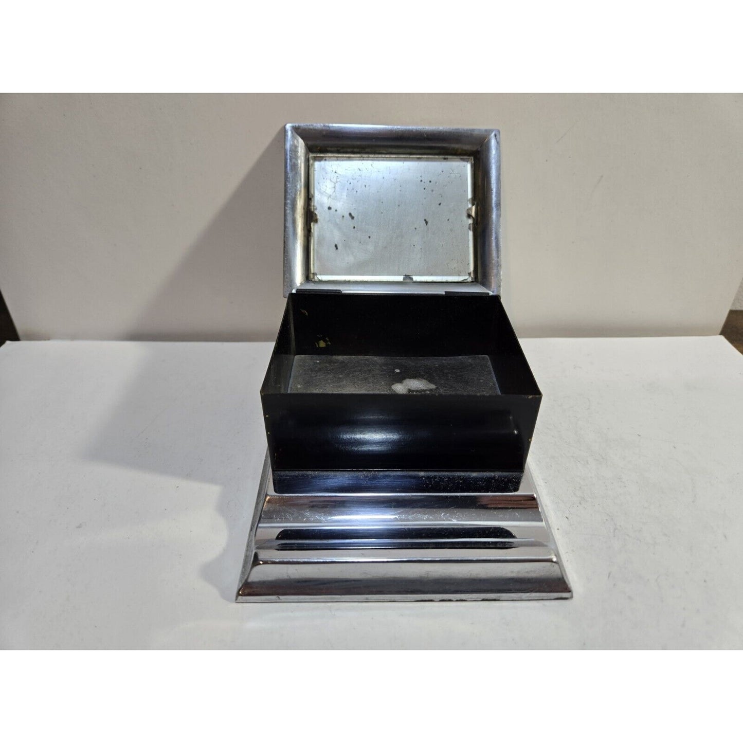 Vintage Art Deco Enamel & Silver Tone Cigarette Dispenser Box, Case 7265/40