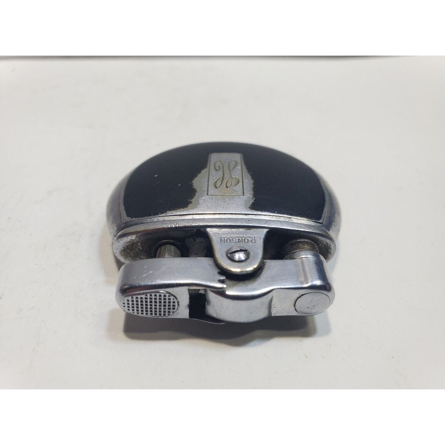 Vintage Working 1930's Ronson Rondette Enamel & Silver Tone Lighter 6438/26