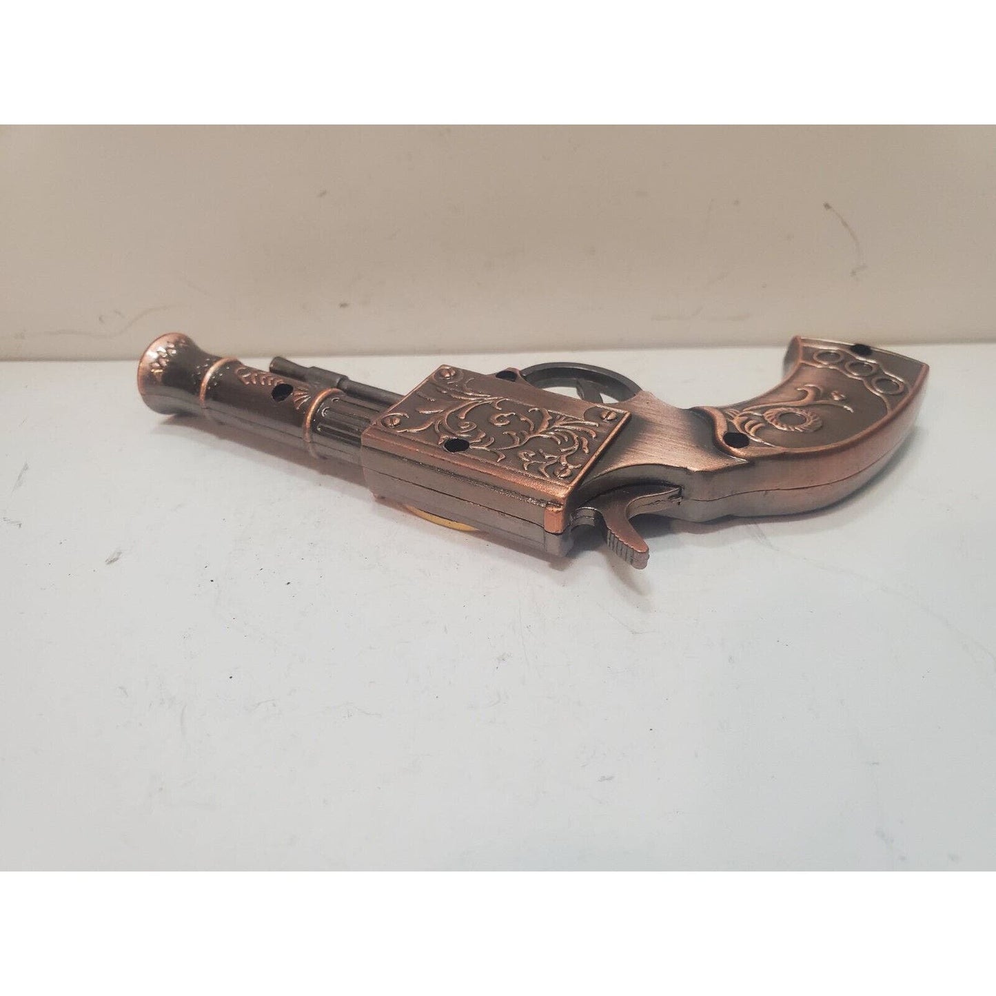 Vintage Working Pistol Gun BUTANE Lighter 2 1/2" Keychain Fob 6276/28