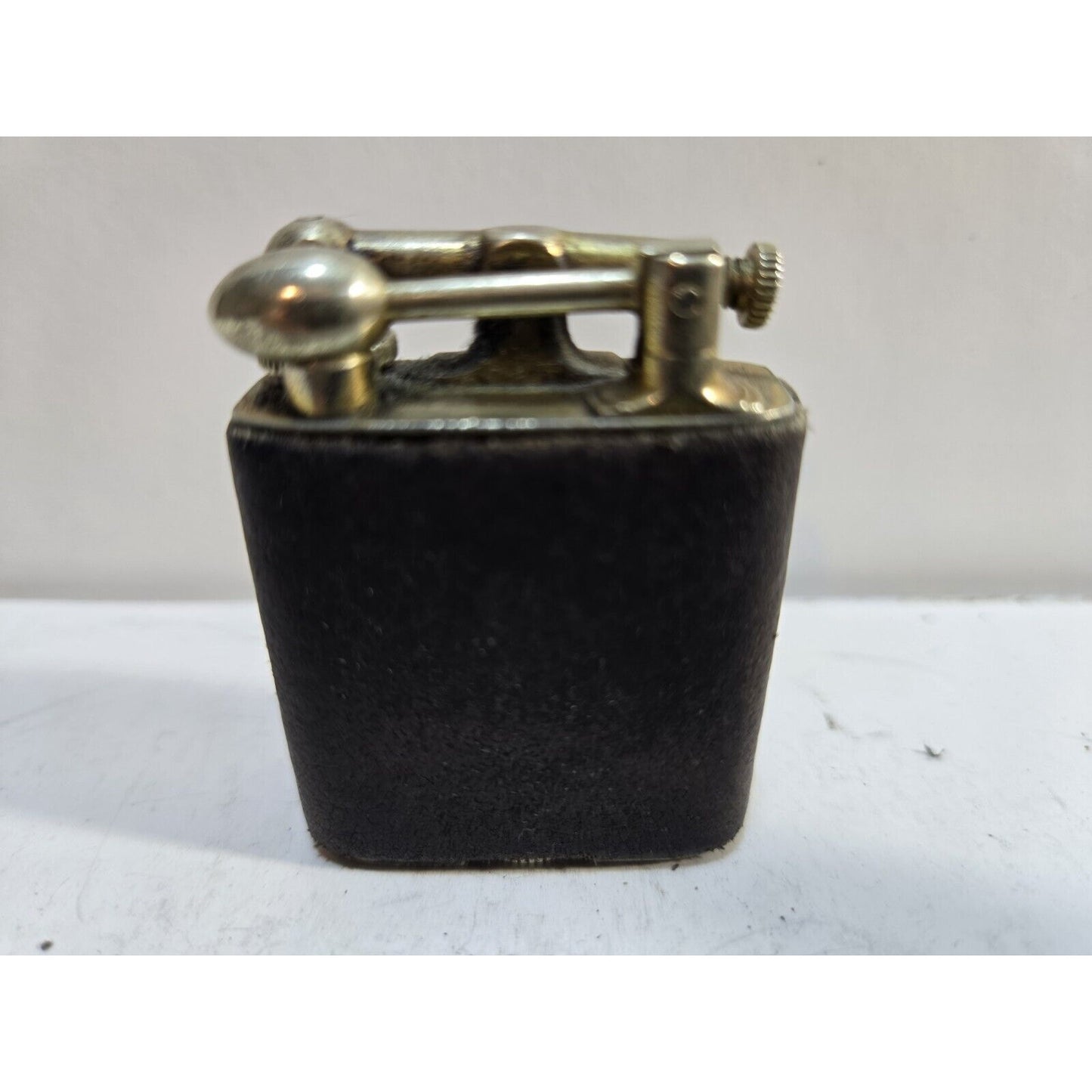 Vintage Working CLARK 18Kt Gold Electro Plate Ostrich Skin Wrapped Lighter