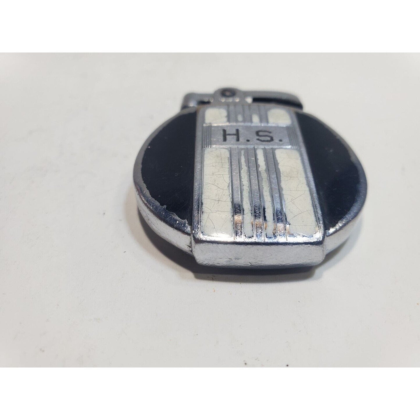 Working Vintage REGENT Ronson Round Enamel Lighter / Rondette Model 6441/26