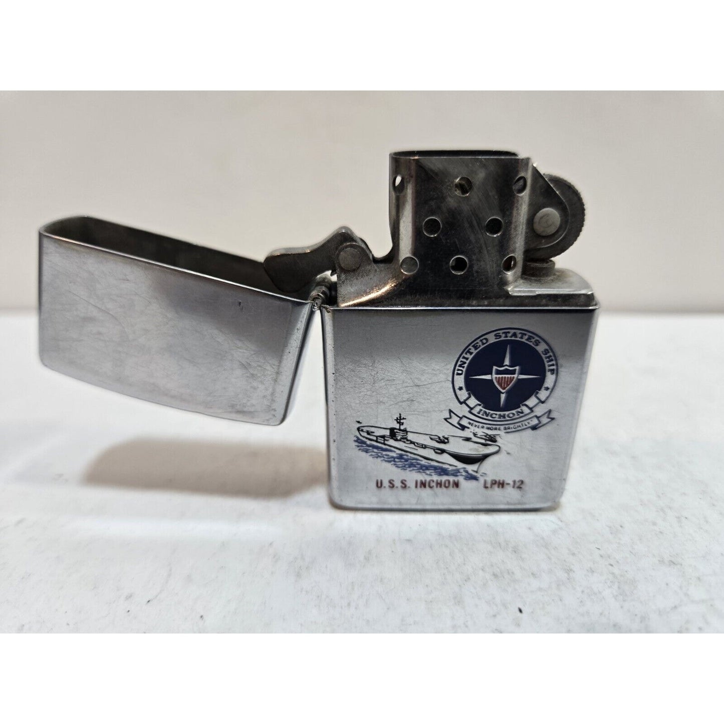 Vintage Working Zippo USS Inchon LPH-12 Lighter 7419/33
