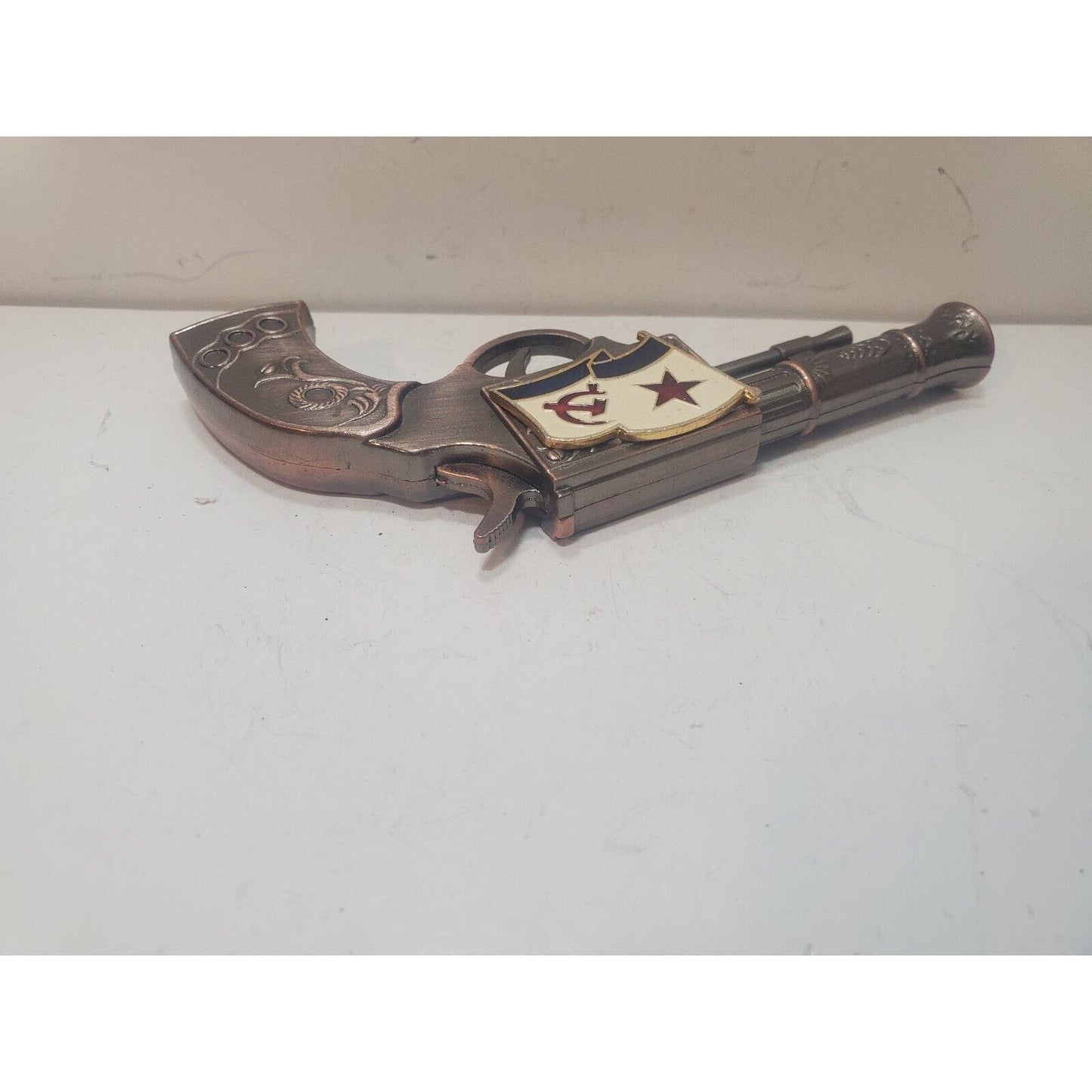 Vintage Working Pistol Gun BUTANE Lighter 2 1/2" Keychain Fob 6276/28