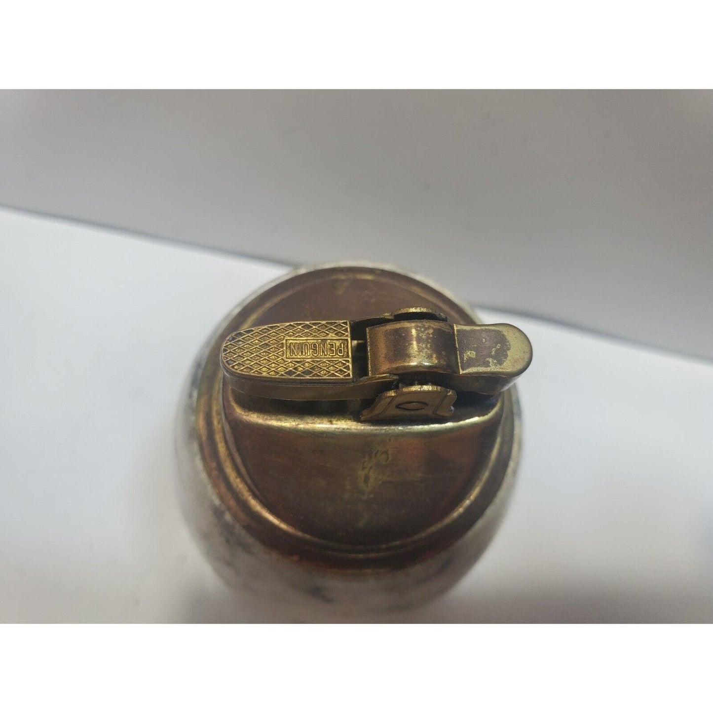 VINTAGE WORKING Brass & MARBLE TABLE LIGHTER 6627/40