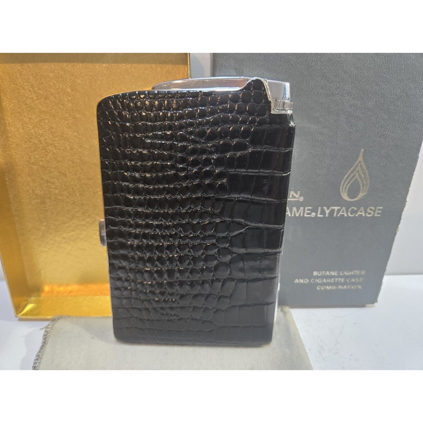 Vintage RONSON VARAFLAME LYTACASE Lighter, Cigarette Case Original Box 7568/14