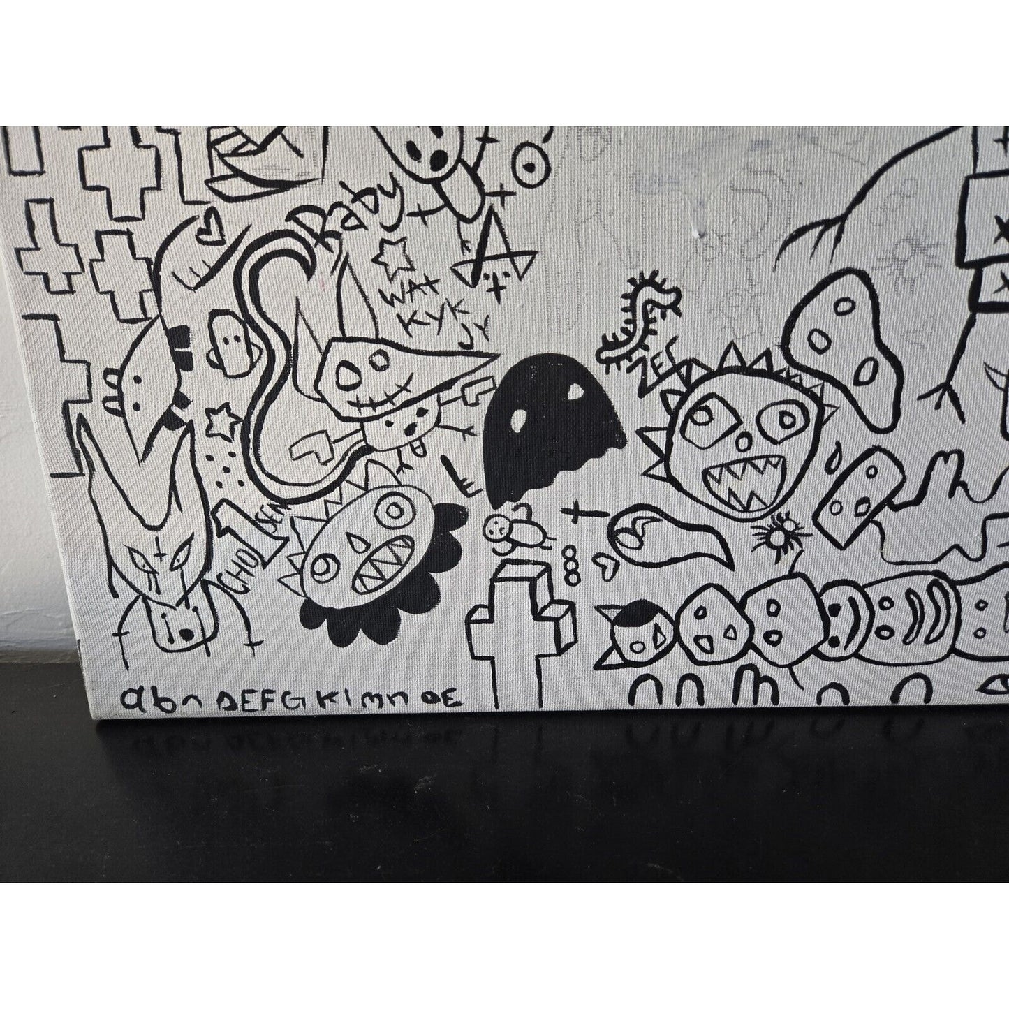 Oil Painting Crown Doodle Art Signed Graffiti 18 X 24"