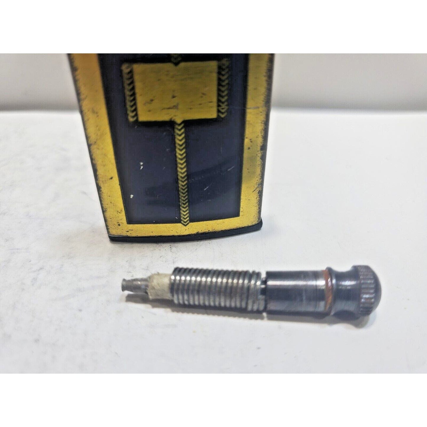 Vintage Match King Gold and Black Art Deco Permanent Match Lighter 6637/31