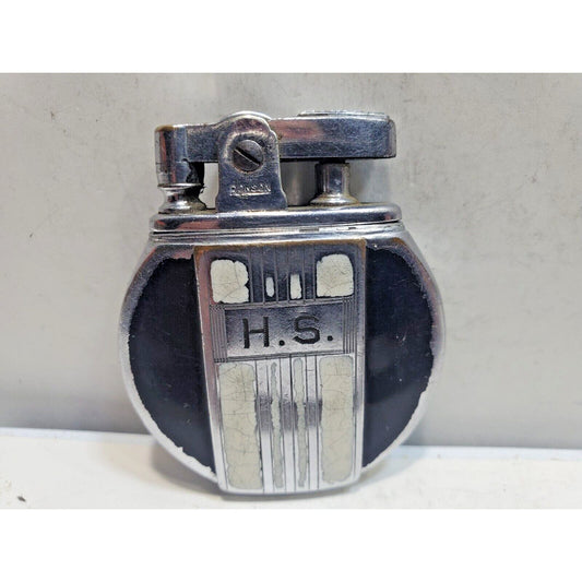 Working Vintage REGENT Ronson Round Enamel Lighter / Rondette Model 6441/26