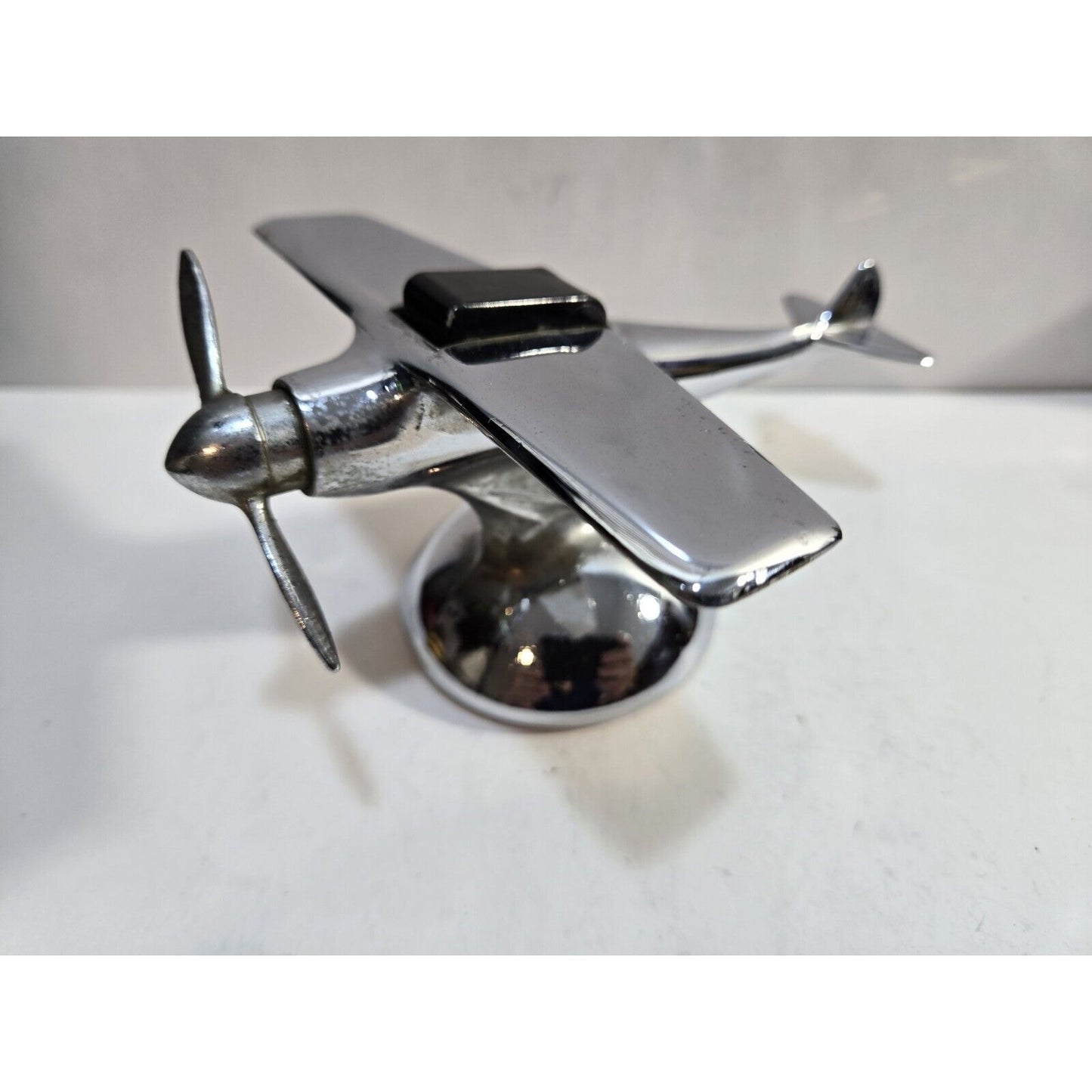 Vintage Working Hamilton Fighter Plane Aircraft Chrome Table Lighter 7080/40