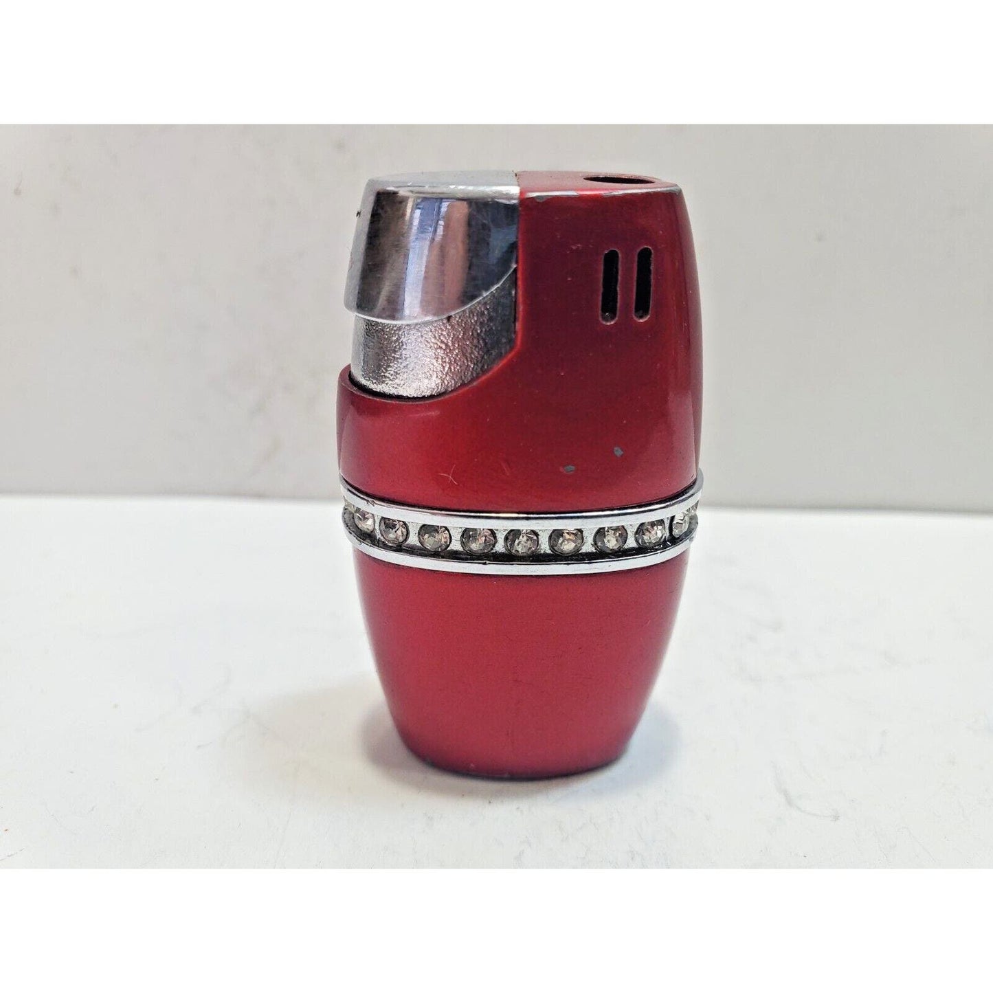 Vintage Working Lighter Mini Silver & Red Tone 6377/28